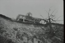 Looking up the bluff at the Stearns House